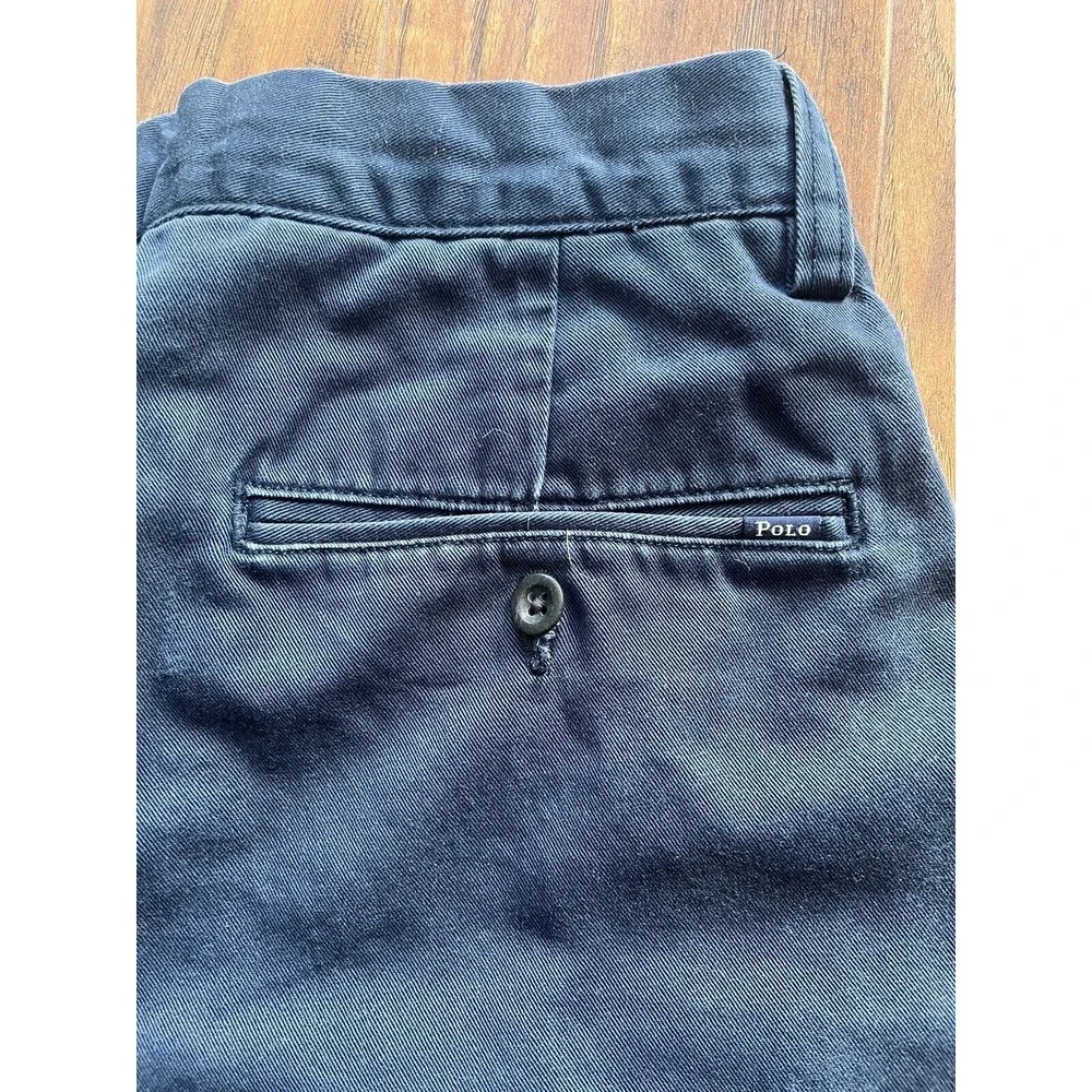 Polo Ralph Lauren Men's‎ Blue Chino Flat Pants 33/32 100% Cotton